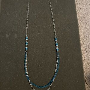 Lia Sophia Blue and Silver Chain Necklace